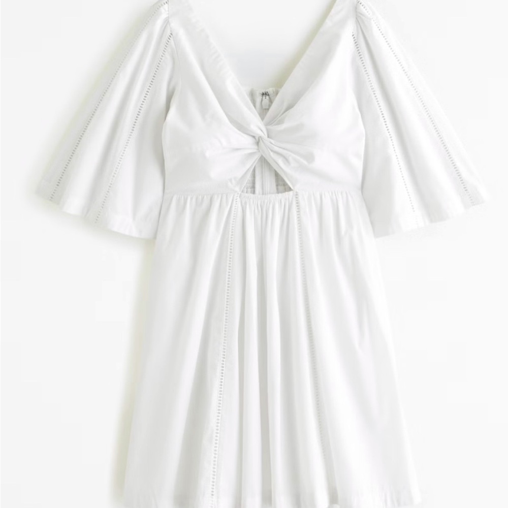 Abercrombie cut out poplin white dress